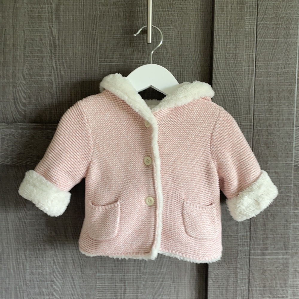 2/$40⭐️Gap faux-fur hoodie sweater jacket